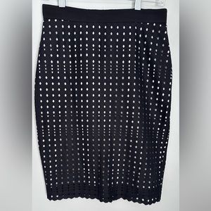 Ann Taylor Black Lace Pencil Skirt Size 2